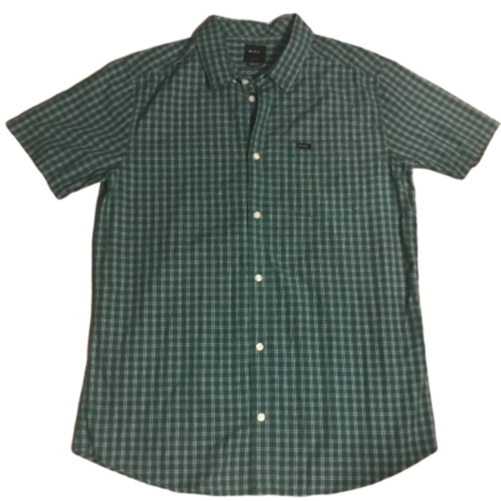 RCVA BUTTON DOWN PLAID SHORT SLEEVE